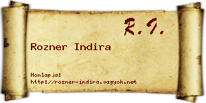 Rozner Indira névjegykártya